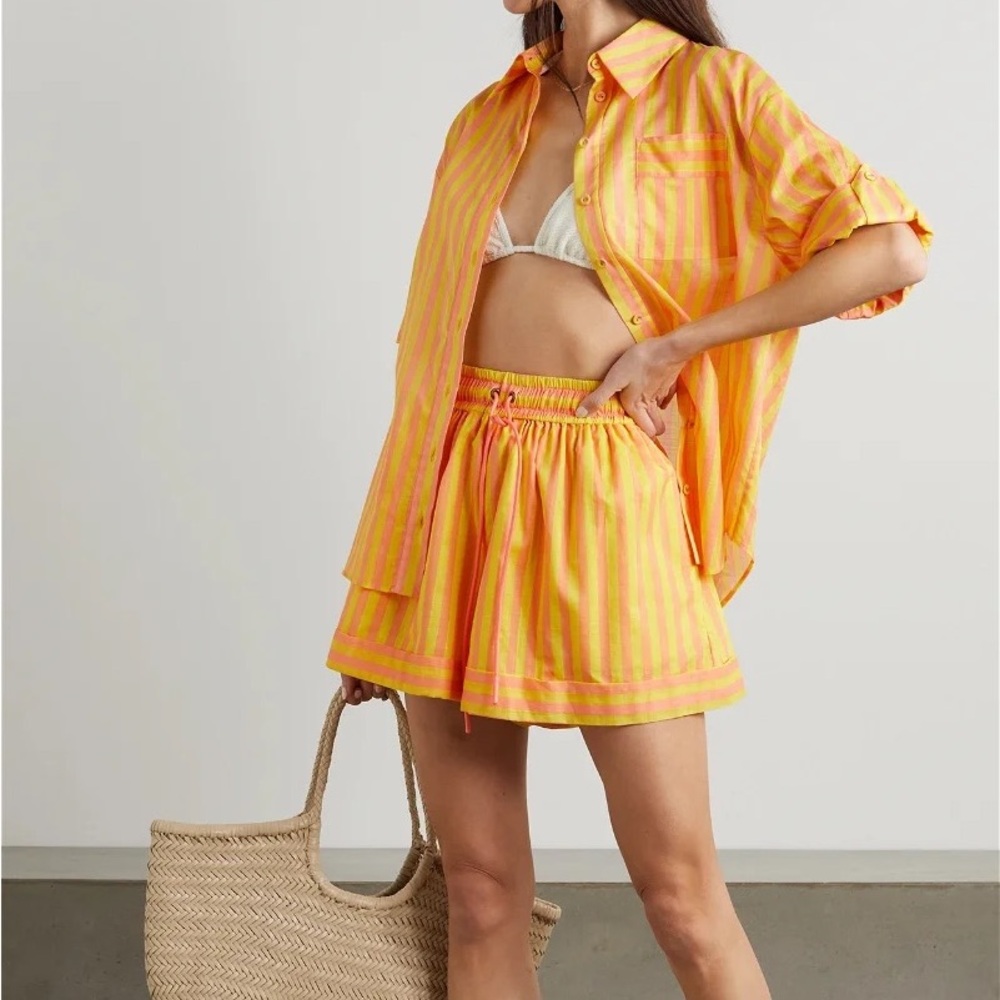 Zimmermann striped cotton-voile shorts size small (designer size 1)